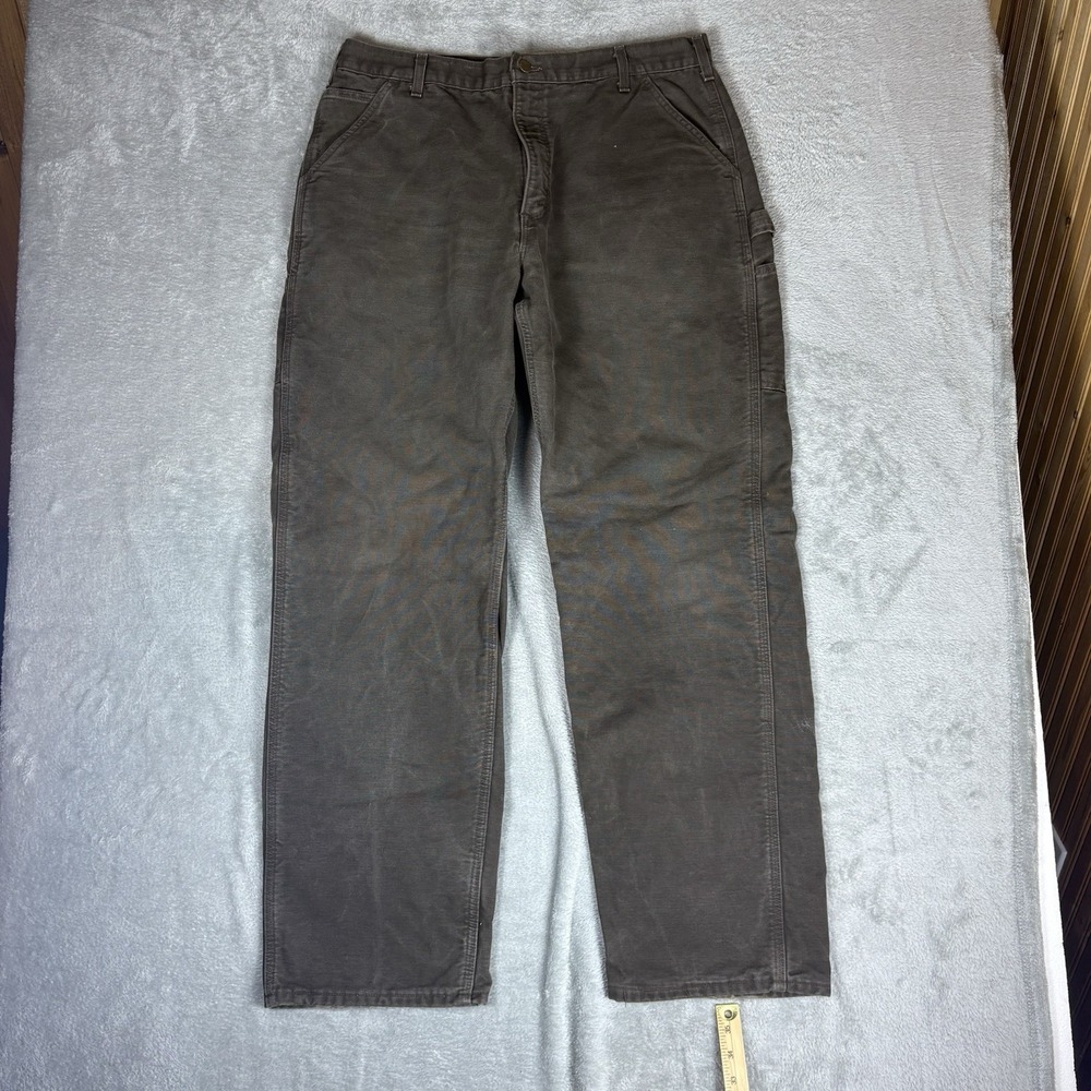 Vintage Carhartt 38x34 (Fits 38x34) Blanket Lined Carpenter Brown B111TMB USA‎